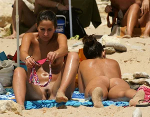 Nude beach and topless girls