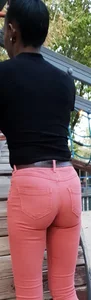 Ebony in red jeans