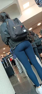 Petite spandex ass at the airport