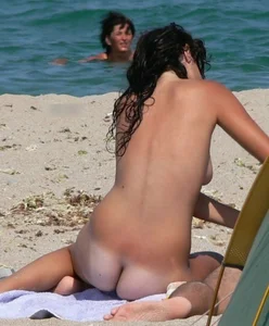 Nude beach and topless girls