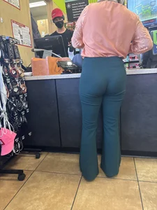 Wedged up work pants blonde milf
