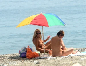 Nude beach and topless girls