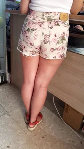 Cute girl sexy big ass in shorts
