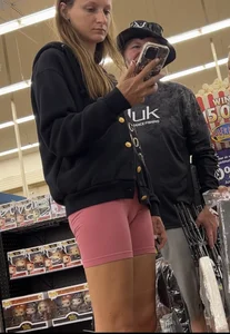 Slim and tight in pink shorts
