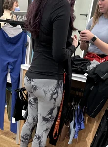 Firm booty in grey leggings at the store creepshots