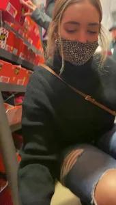 Bends down to show me her face