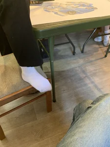 Feet in White Socks Closeup - Teen Arts Student Girl