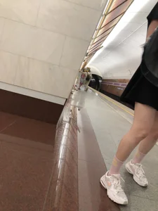 Cute Candid Teen With Red Hair in a Skirt Subway Creepshots Gallery