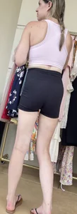 Cutie with a cameltoe at the outside market