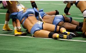 Sexy female football players with hot bodies