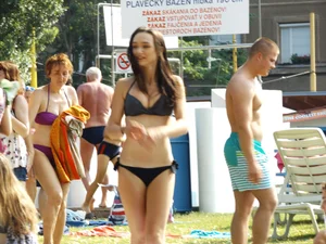Two candids on swimming pool