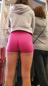 I Captured Her Ass Two Different Times! (Spandex Shorts and Leggings)