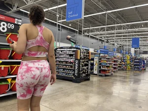 Public Beauties Series | PINK spanks on massive ass