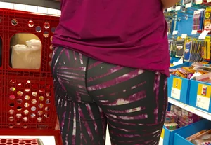 Milf shopping at Target in patterned leggings