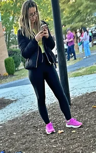 Hot Babysitter in shiny leggings