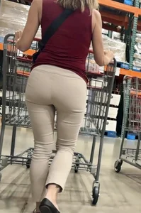 Tight petite slight vpl brunette milf with candy ass  OC