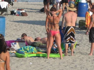 Mix of candid girls at the beach and in bikinis