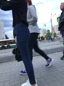 Skinny Girl in Tight Jeans Tram Creepshots