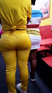 Ebony showing VPL in outfit