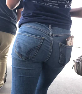 Perfect Booty in Tight Jeans with a Phone in the Back Pocket