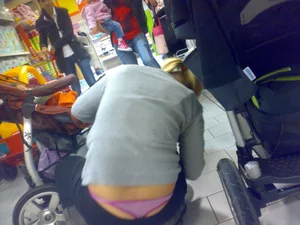 Huge collection of whale tails, ass cracks and panty peeks in public