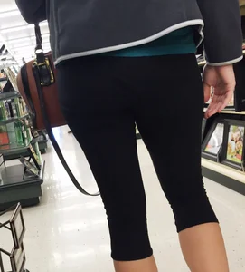 Sexy lady shopping at Walmart in leggings