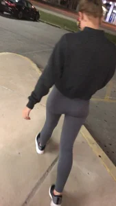 Busted creeping a girl Tiffany in leggings with a great ass