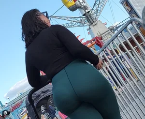 Best Ass on the Boardwalk Milf in Green