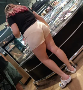 Big A$$ in white shorts VPL