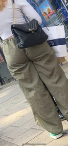 Jiggly round ass of a blonde beauty in cargo pants + Face shots