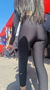 Petite Latina with sexy figure and cute face in black leggings [oc]