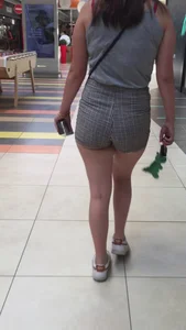 Teen in tight shorts but too much asscheeks