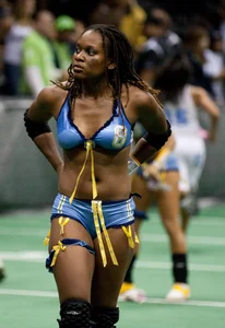 Sexy female football players with hot bodies