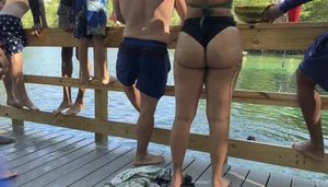 Slim Thick Ebony Chick in SEXY Bikini at Springs
