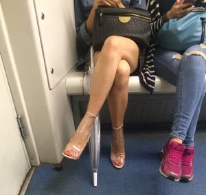 Hot candid girls with amazing legs in subway trains creepshots