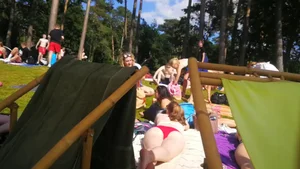 Hot Ass in Red Panties - Girl Sunbathing in the Park Creepshot