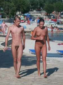 Nude beach and topless girls