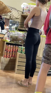 Sexy petite college girl with fit body in leggings