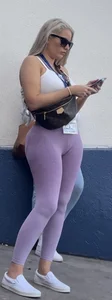 Fitness trainer like body in leggings
