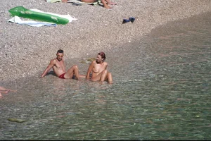 Nude girls on a beach in Hvar, Croatia