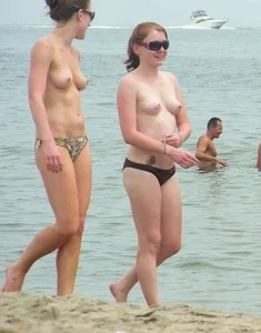 Nude beach and topless girls