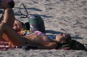 Verna topless beach girls out in the sun
