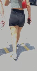 Brunette walking out of target