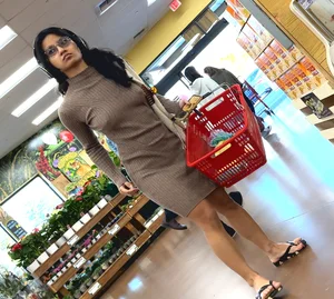 Brown Babe in a Hot Dress that Shows Her Nipples