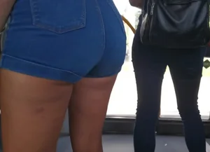 Tight jean shorts in the bus