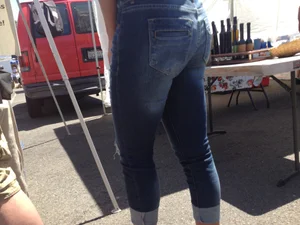 Sexy Latina brunette in jeans in California