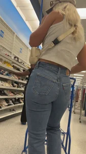 Blonde in jeans with beautifully shaped Ass!