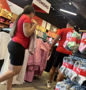 Thick Latina in black biker shorts (oc)