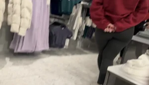 Thick Blonde Lululemon Pawg Employee with a fat cameltoe