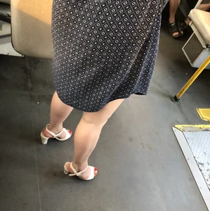 Hot Stocky Legs and Feet in Sandals on High Heels Bus Creepshots